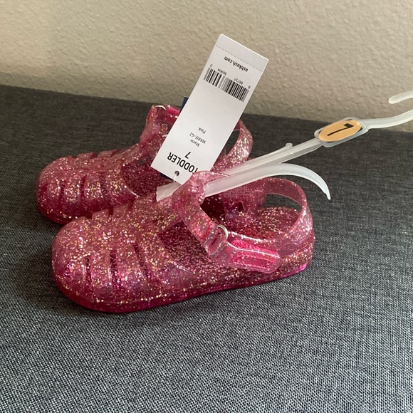 Oshkosh Pink Glittery Sandals Size 7 - Picture 3 of 4